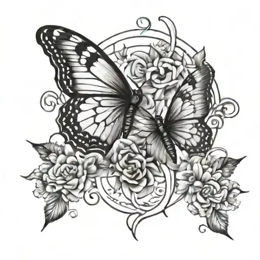 Butterfly And Aries Zodiac Sign