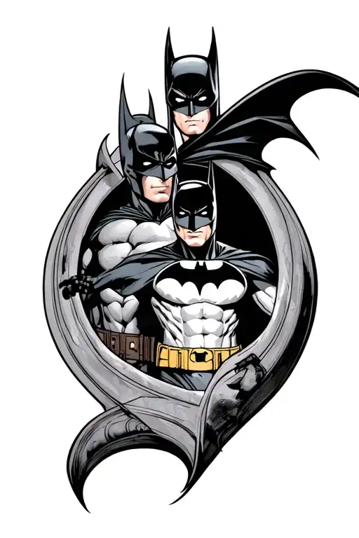Batman And Robin Inside Of A Boomerang