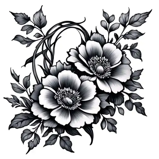 Wrap Around Flowers Intertwined W Love