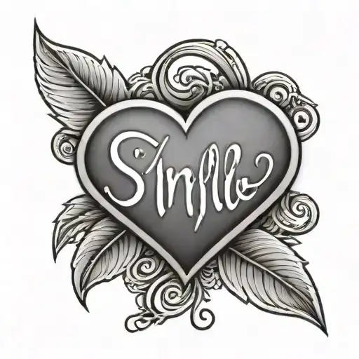 Small Tattoo With Word Smile Next To A Heart Shape