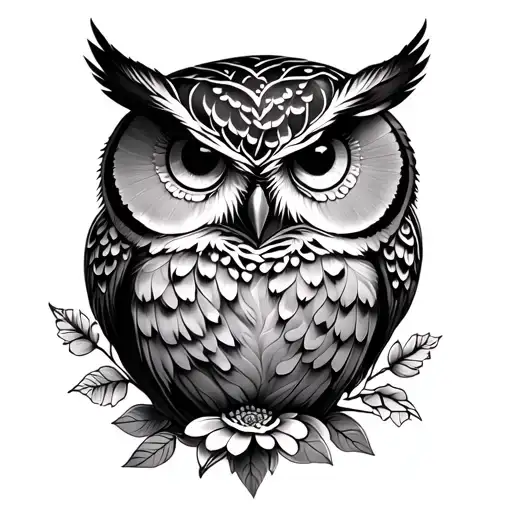Owl And Flowers