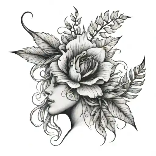 Plant Growing Out Of A Woman