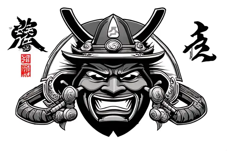 36 Chambers With The Wu Tang Sign And A Samurai Mask