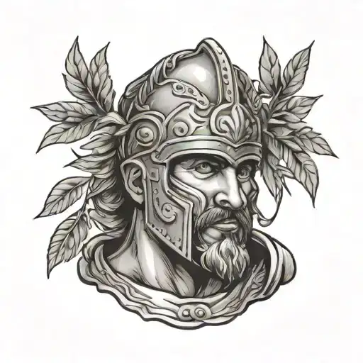 A Successful Italian Gladiator Crowned With Laurel Wreaths