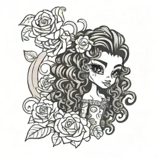 Scorpio Bratz Doll With Curly Hair And Lilly And Rose Flowers