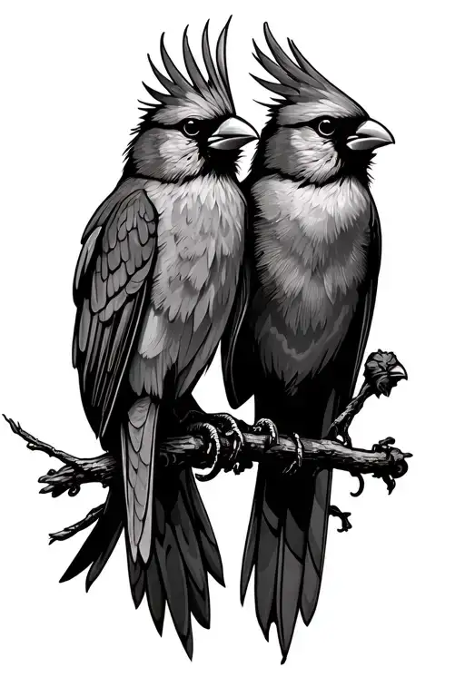 Tow Cardinals Flying To Heaven Gates