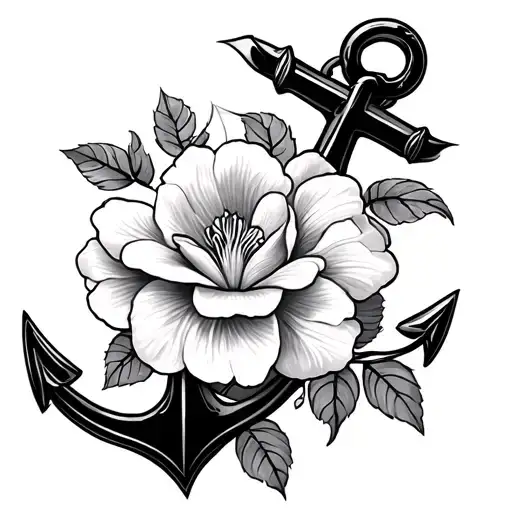 Gardenia And Anchor Intertwined