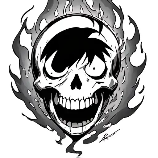 Luffy Gear 2 With Skulll Fire