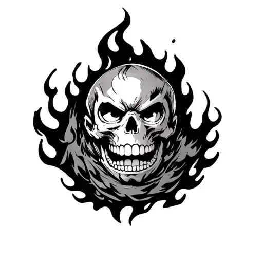 Luffy Gear 2 With Skulll Fire Coming