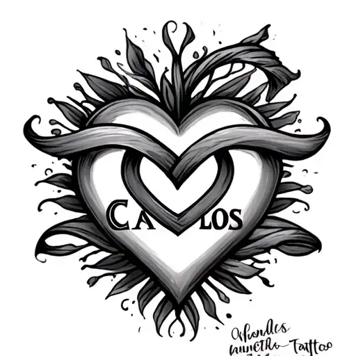 Heart With Infinity Symbol Intertwined With The Name Carlos