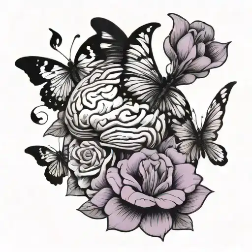 Flamingo Brain Purple Butterflies