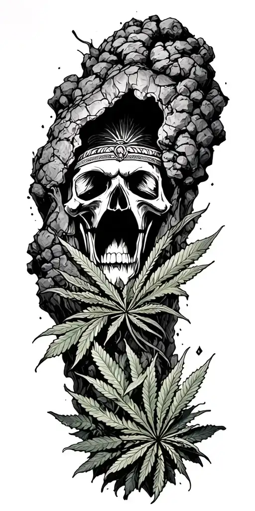 Chicano Style Illustration Plato's Cave Finding Weed Breaking Free