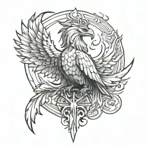 God Hermes Phoenix Rising From The Ashes