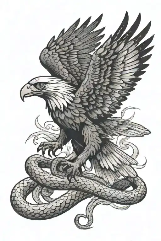 Eagle Fights Snake