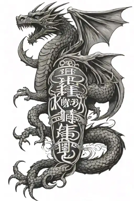 Written Sucker For Pain With A Dragon Behind Him