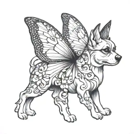 Dog Butterfly Perched