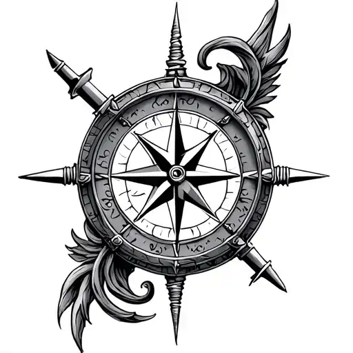 Naval Themed Sleeve With Compass Elbow