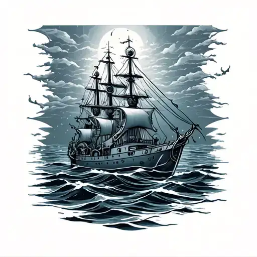 Naval Themed Underwater And Over Water