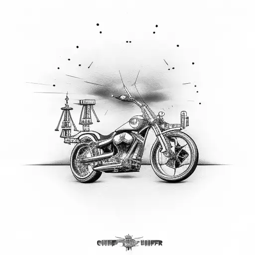 Chopper Bike Morphing Into A Guitar Neck