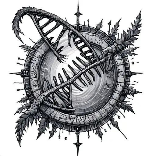 Under Dna Double Helix On Vegvisir