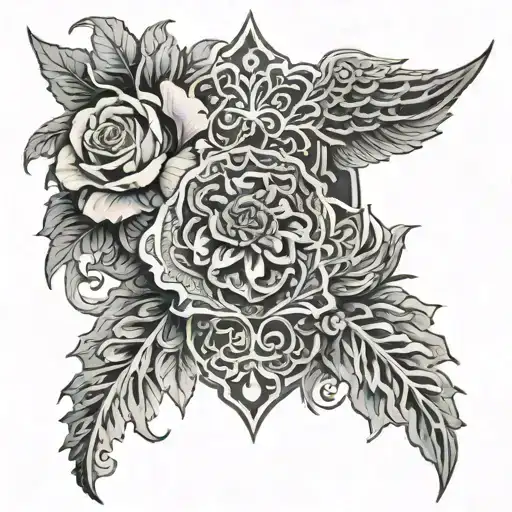 Gothic Style Tattoo On Neck