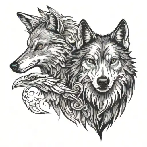 Raven And Wolf