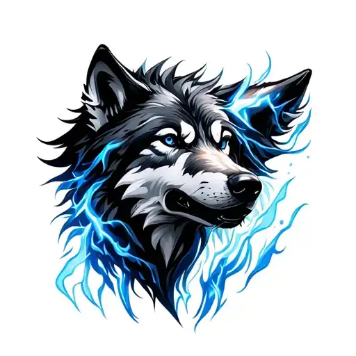 Blue Electric Wolf