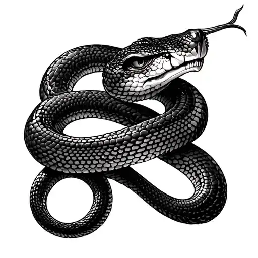 Snake Wrapping Around Leg Shin Tattoo Design