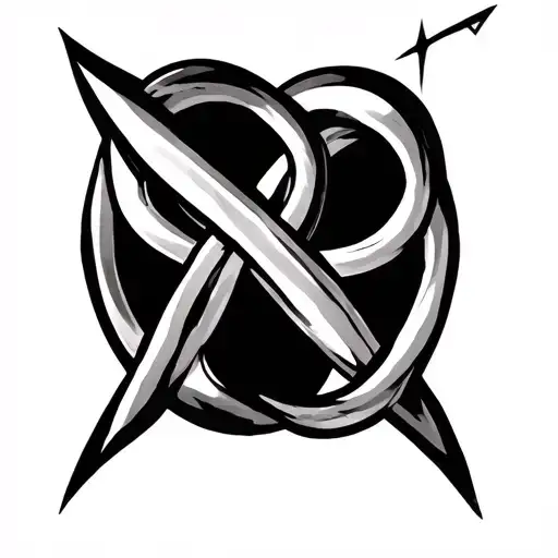 Infinity Sign With Open Ends Incorporating Celtic Knots And Triangles In The Openings