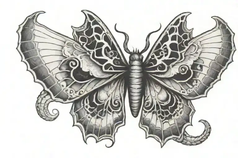 Atlas Moth Collarbone Mirrored Symmetrical Design