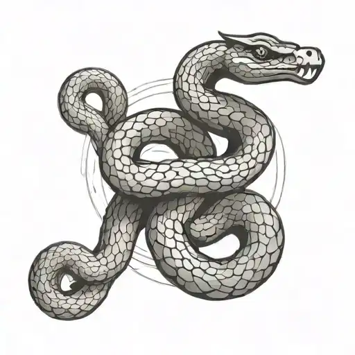 Twisted Snake Forming A Circle Of 5