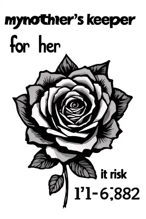 My Mother's Keeper For Her I'll Risk It All With 10-6-1982 In Roman Numerals In Words