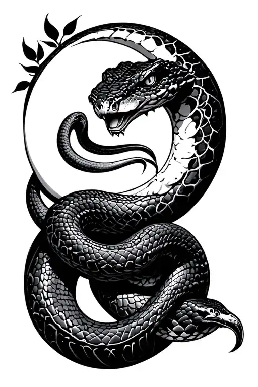 Snake And Moon