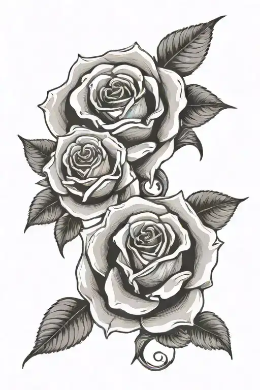 Mother And Baby Roses Intertwined