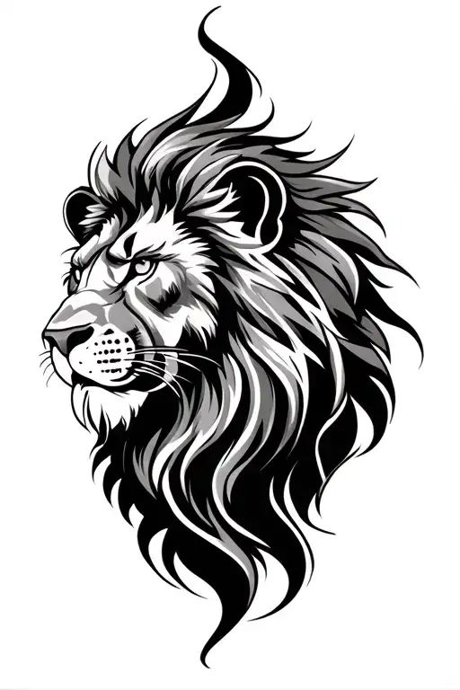 Tribal Lion Tattoo Design
