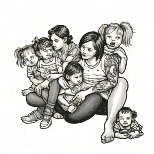 Mom Of 5 Children Sitting