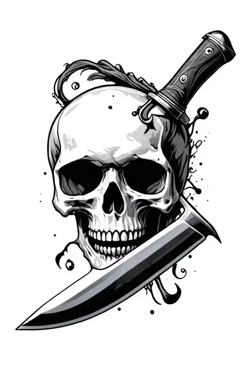 Skull With Knife Through It