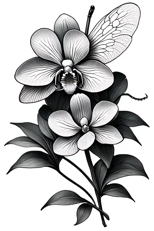 Orchid Dragonfly Landing