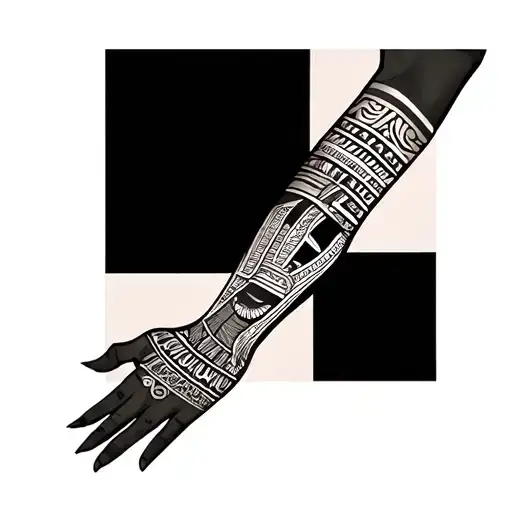 Egyptian Arm Sleeve Tattoo Design