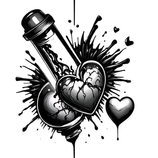 A Lava Lamp That Has Broken And A Heart Has Fallen Out