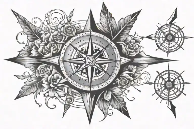 Arrow And Compass Rose