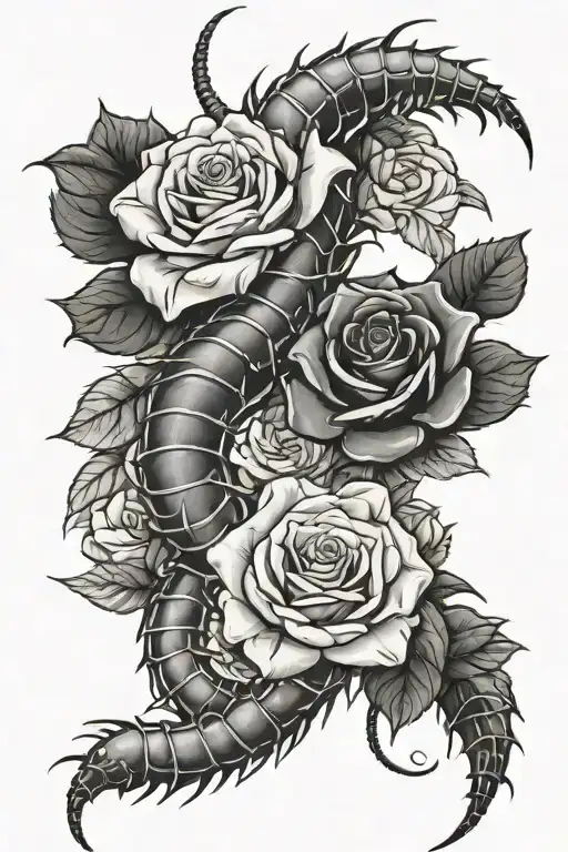 Centipede And Rose
