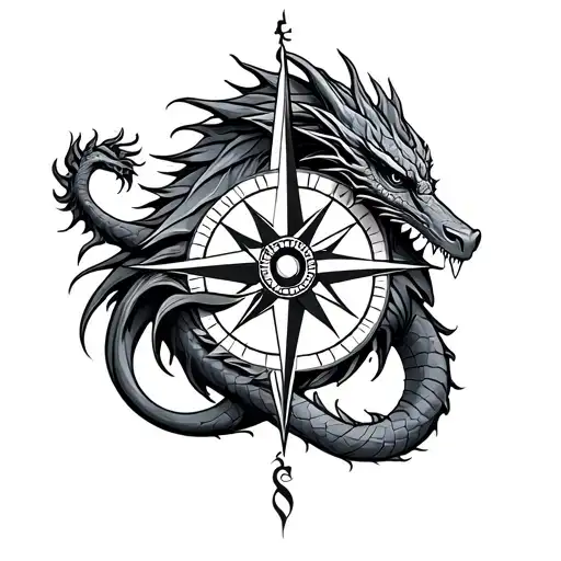 Dragon And Compass Sleeve