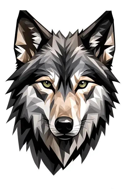 Low Poly Wolf Face