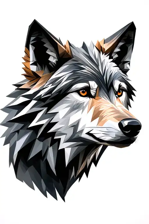 Low Poly Wolf Face