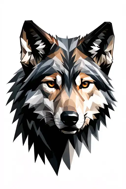 Low Poly Wolf Face
