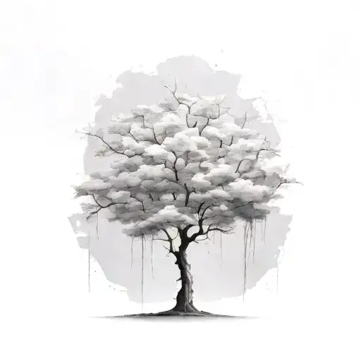 Tree Growing Out Of Crack In Concrete