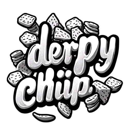 Small Pieces Of Chips With The Word 'Derpy Chips'
