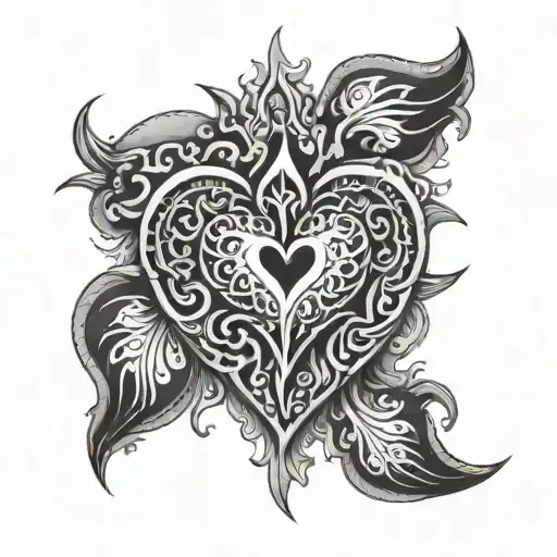 Faranak With A Heart On Background Sketch Design For Chest