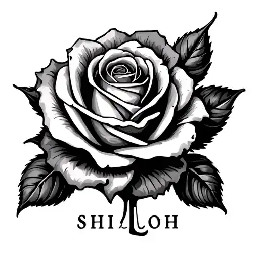 Shiloh Rose Initials With A Rose Uniquely Placed